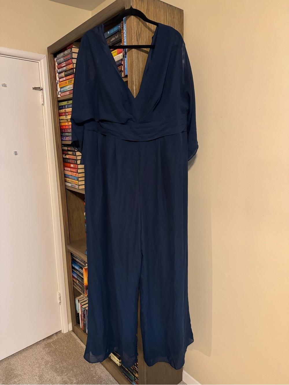 JJs House Navy V-Neck Wide-Leg Jumpsuit